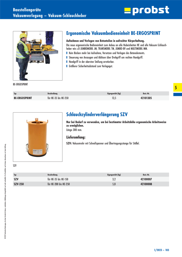 Probst  HE-85 lifting unit 42100002