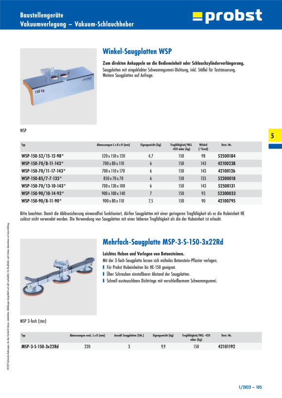 Probst WSP 150-90/8-11-90° Winkelsaugplatte   42100795