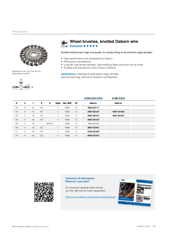 Osborn DC-Rundb. D150x 13 B22,2 gz-STD 060 Q12  9906026249