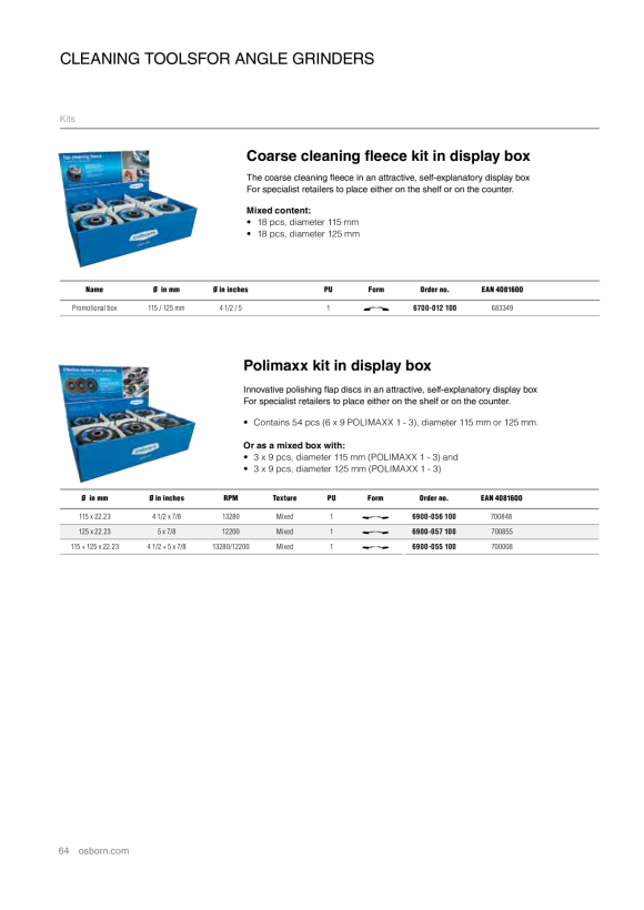 Osborn POLIER-SET 125mm SPECIAL OSBORN          6900059100