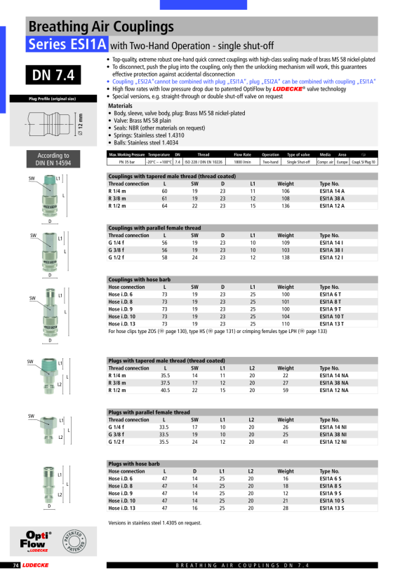 LÜDECKE ESI2A-Stecknippel, R1/4”Ag ESI2A 14 NA
