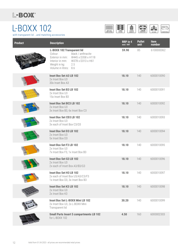 BS Systems Insetboxenset B3 LB 102 BSS 6000010091