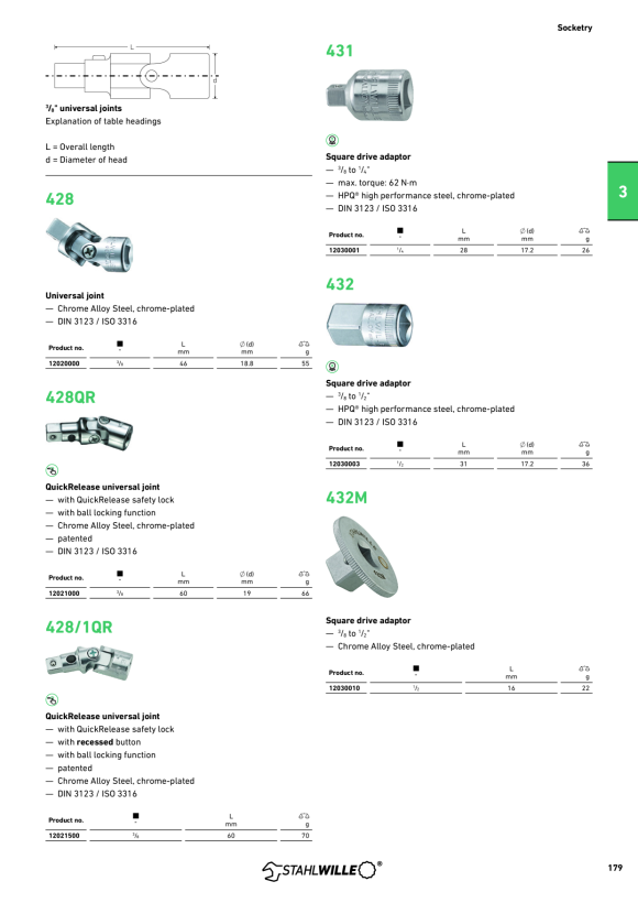 STAHLWILLE VERLAENGERUNG 3/8" MIT QUICK-RELEASE 12011506