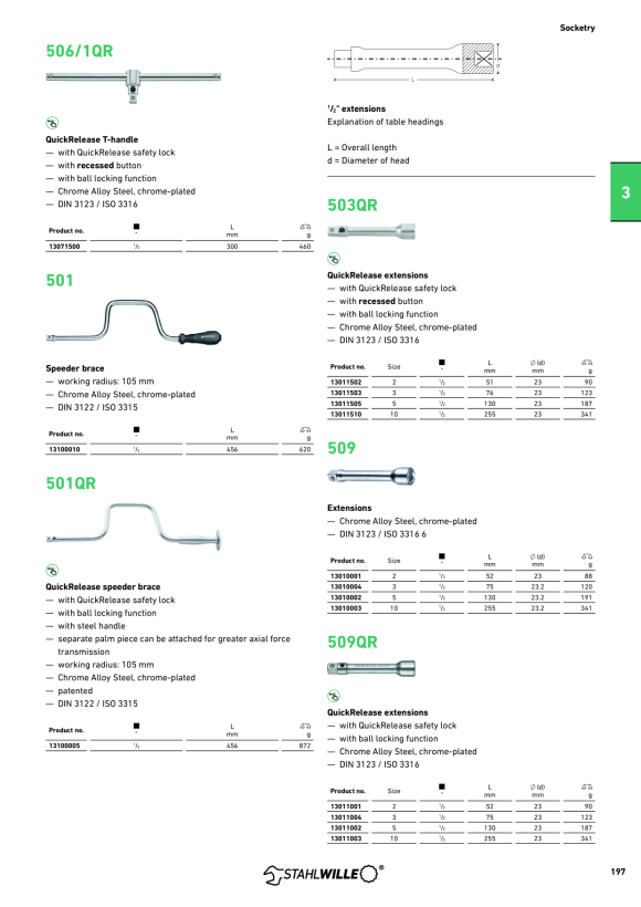 STAHLWILLE VERLAENGERUNG 1/2" MIT QUICK-RELEASE 13011503