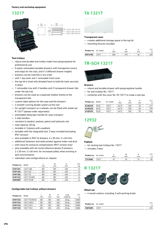 STAHLWILLE 13217 LR K Werkzeug-Trolley leuchtrot 81091334