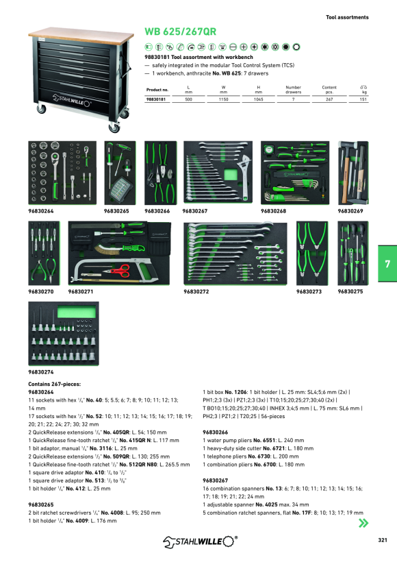 STAHLWILLE TCS 4 821/22 Werkzeugsortiment im Tool-Control-System 96830267