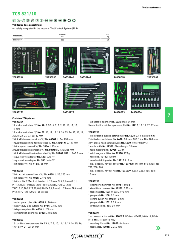 STAHLWILLE TCS 821/7 Werkzeugsortiment im Tool-Control-System 97830256