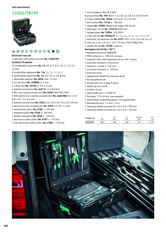 STAHLWILLE 13302/TR/99 Elektronik-Werkzeug-Sortiment 99tlg 96221010