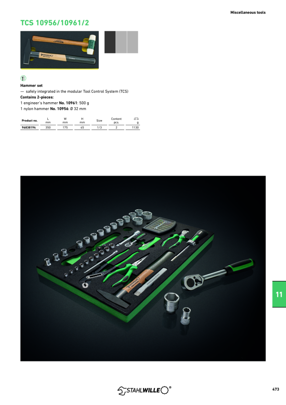 STAHLWILLE TCS 10956/10961/2 Satz Hämmer TCS 2tlg 96838194