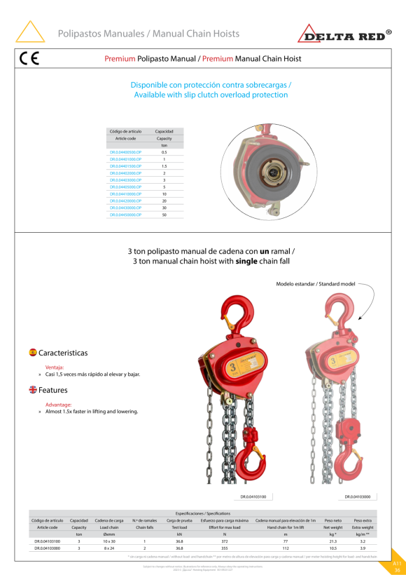 DELTA RED Haspelfahrwerk 2ton mit 3m Bedienhöhe DR.0.02702000.03