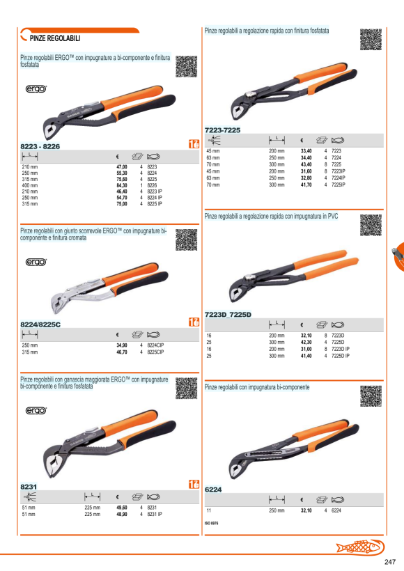 BAHCO Rundzange, brüniert, PVC-ummantelt, 160 mm, unverpackt 2521D-160IP