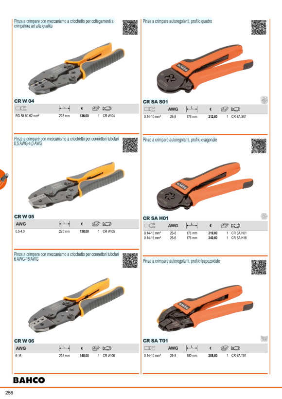 BAHCO Crimpzange, selbsteinstellend CR SA T01