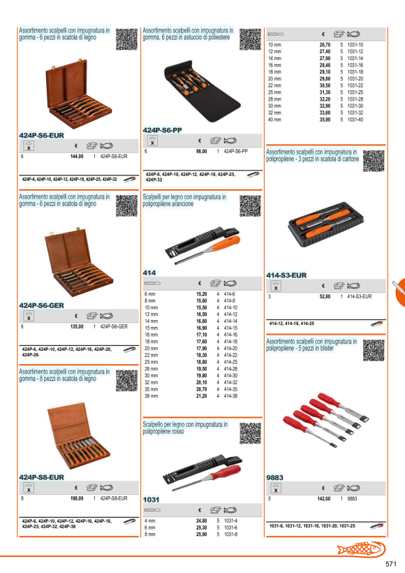 BAHCO SET CHIZE CON MANICO IN PLASTICA IN SCATOLA DI LEGNO 1031-S6