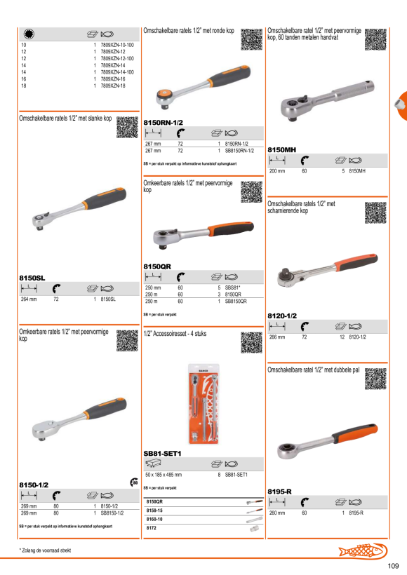 BAHCO Schraubendreher-Einsatz 1/2”, Innensechskant, 5 mm, lang 7809M-5-120