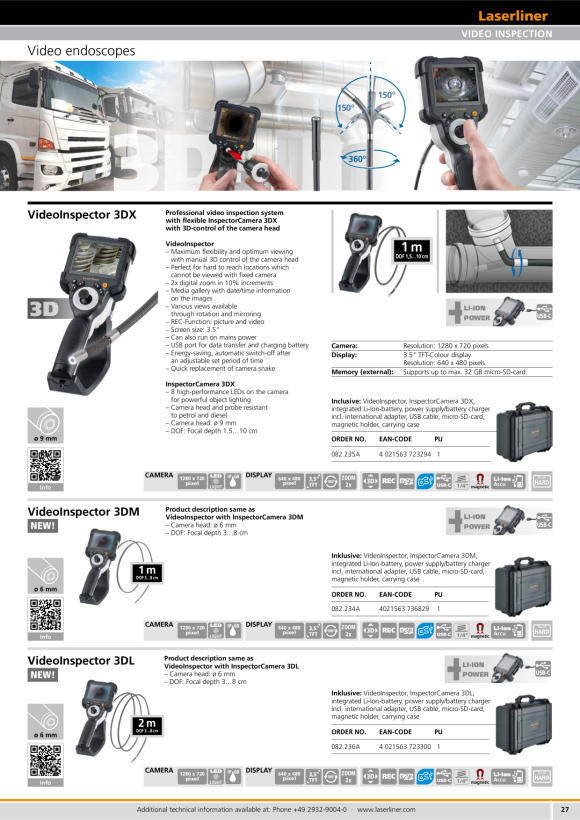 Laserliner VideoInspector 3D (4-way) 082.238A