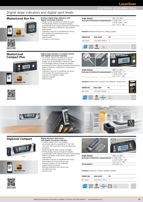 Laserliner MasterLevel Compact Plus (BLE) 081.265A