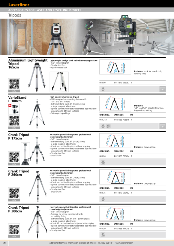Laserliner Kurbelstativ P 175cm 080.26
