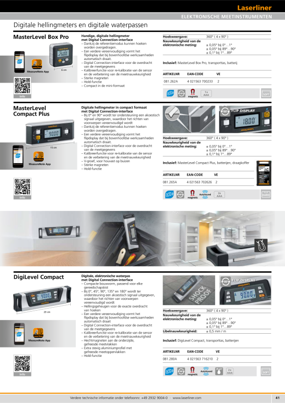 Laserliner MasterLevel Compact Plus (BLE) 081.265A
