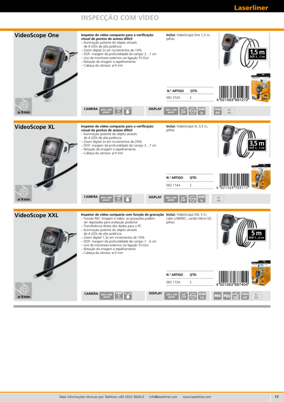 Laserliner VideoScope One (9 mm; 1,5 m; 2,7") 082.252A