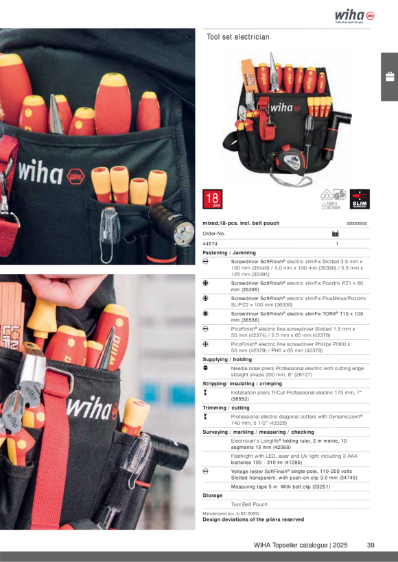Wiha 9300-50005 Tool belt pouch 18 pcs. 44574
