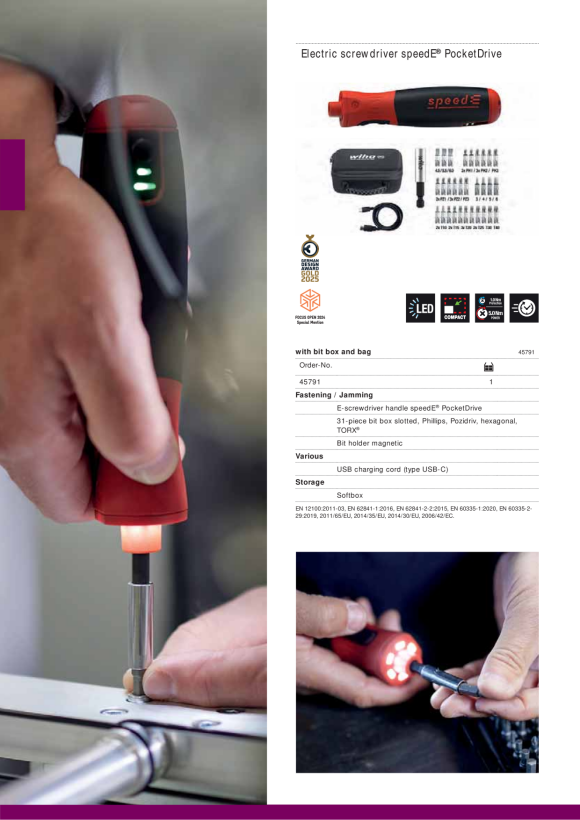 Wiha E-Schraubendreher speedE® II electric 591 E-Screwdriver Set speedE® II 44318