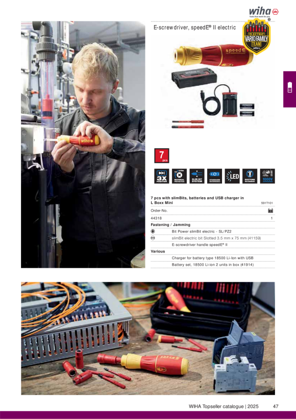Wiha E-Schraubendreher speedE® II electric 591 E-Screwdriver Set speedE® II 44318