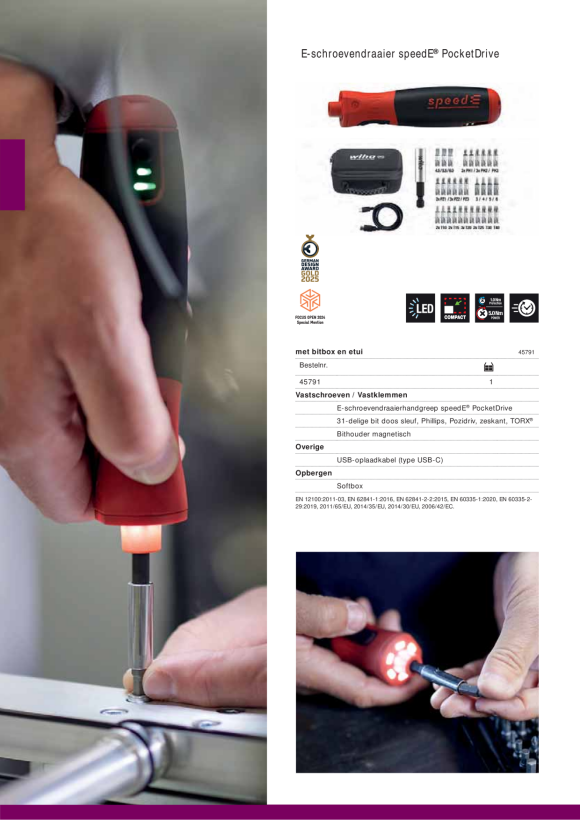Wiha E-Schraubendreher speedE® II electric 591 E-Screwdriver Set speedE® II 44318