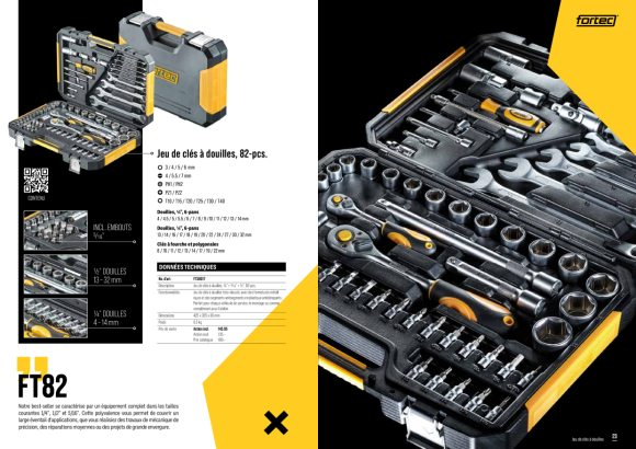 Fortec® Steckschlüsselsatz 1/4? + 1/2?, 82-tlg. FT30017