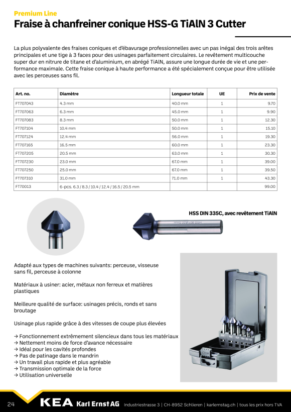 Fortec® Premium Line Kombi-Gewindebohrer mit TiAlN-Stufenspitze M6 FT732060