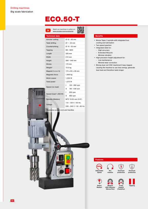 Euroboor 185/2.0017 Anker, 220 V. 86220020014004