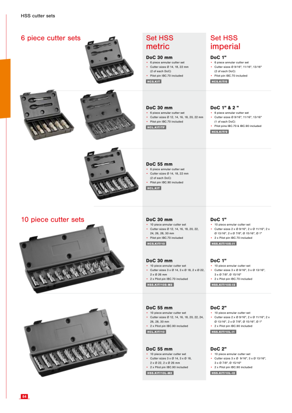 Euroboor HCS kit 10 pcs Imperial 30521411032004