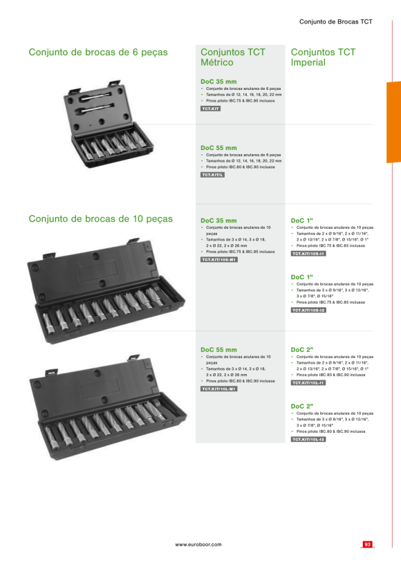 Euroboor HMLU kit 10 pcs Imperial 30525431032004