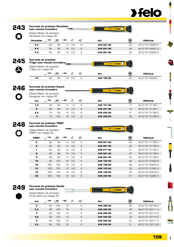 Felo  SD Präzision TORX® T 10 x 60 00024810360