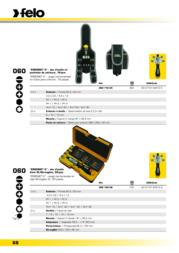 Felo SD ERGONIC K 1/4? in Quadropack 00043899906
