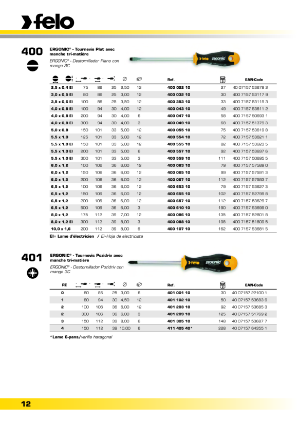 Felo  SD ERGONIC Schlitz SL 4,0 x 0,8 x 300 00040004910