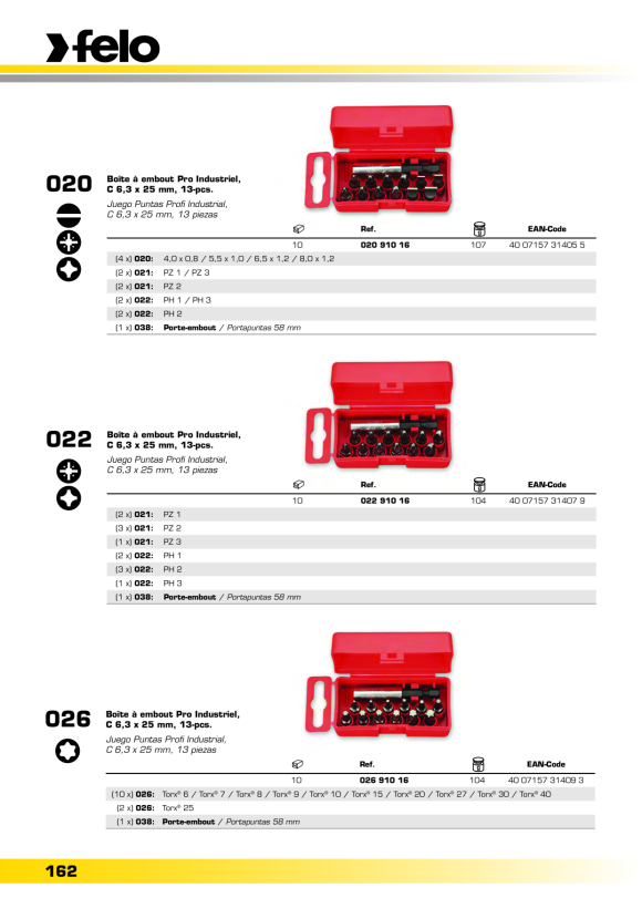 Felo  Bit E 6,3 Industrie Schlitz SL 8,0 x 1,2 x 50 00003080510