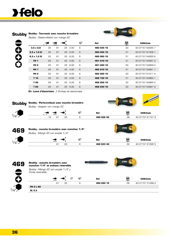 Felo  SD Stubby Pozidriv PZ 2 x 25 00046102010