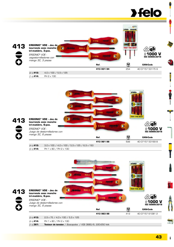 Felo  SD ERGONIC VDE E-slim Schlitz SL 2,5 x 0,4 x 100 00041392590