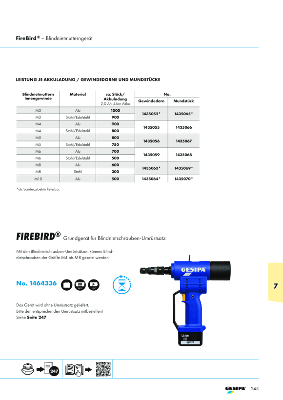 Gesipa Gewindedorn M 3 für FireBird 1435052