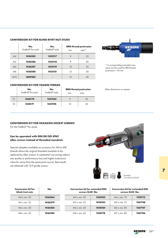 Gesipa Umrüstsatz für Grobgewinde 5mm 1457434