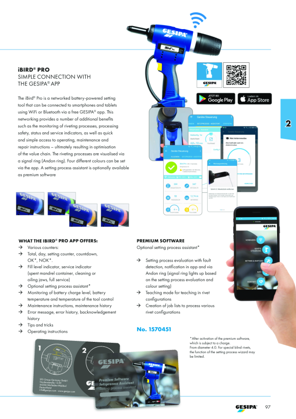 Gesipa Setzprozess-Assistent iBird Pro Software 1570451