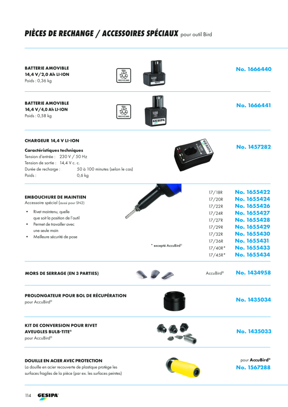 Gesipa Li-Ion Akku 14,4V / 2,0 Ah 1666440