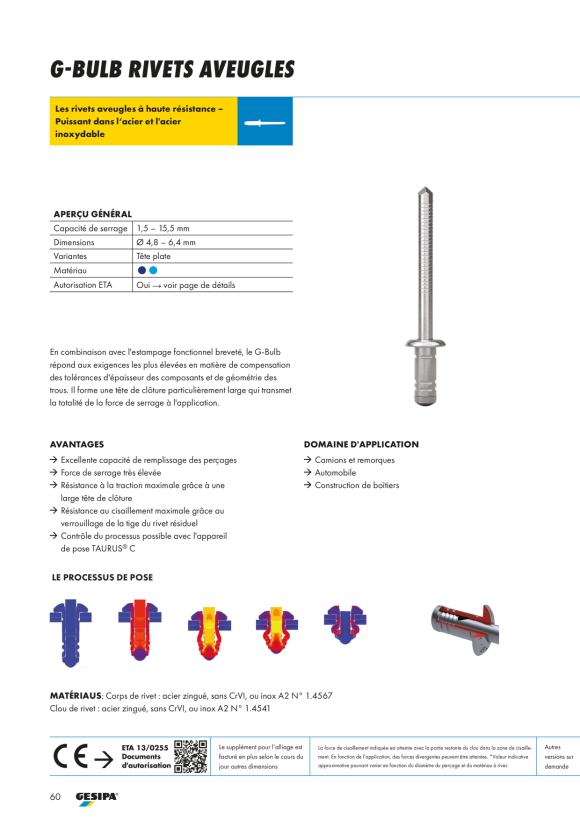Gesipa G-Bulb A2-Edelstahl Flachrundkopf 4,8 x 10 1456426
