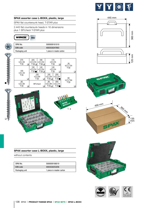 SPAX LBOXX KOFFER Kunststoff groß, leer mit Einsätzen 5000009166019