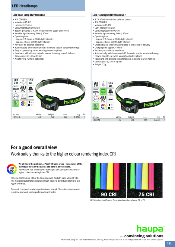 HAUPA  LED Kopflampe HUPflash155+ 130321