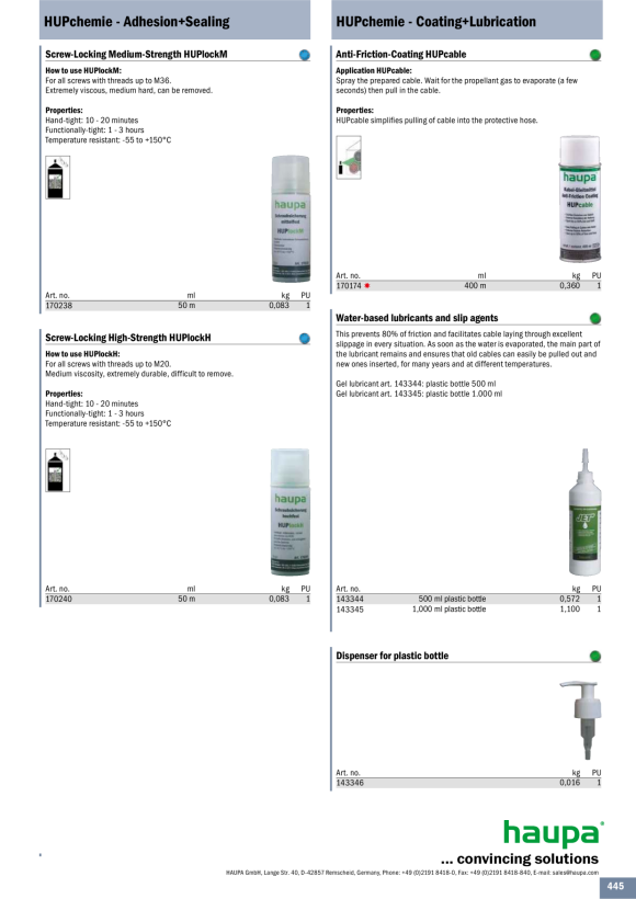 HAUPA  Schmier u.Gleitmittel/Wasserbasis Plastikfl. 500ml 143344