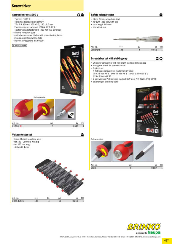 HAUPA  Schraubendreher-Set, 6-teilig 2122