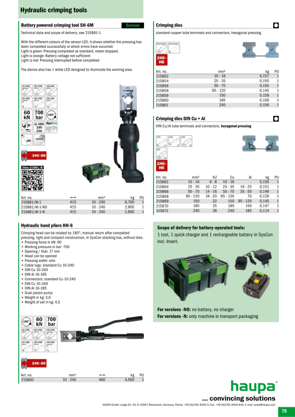 HAUPA  Smart Akkuhydraulik SSH-6 Sensor 215881/M-1