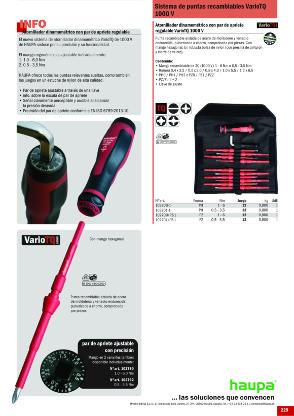 HAUPA  2K-VDE-Torque Set PZ 102700/PZ-1
