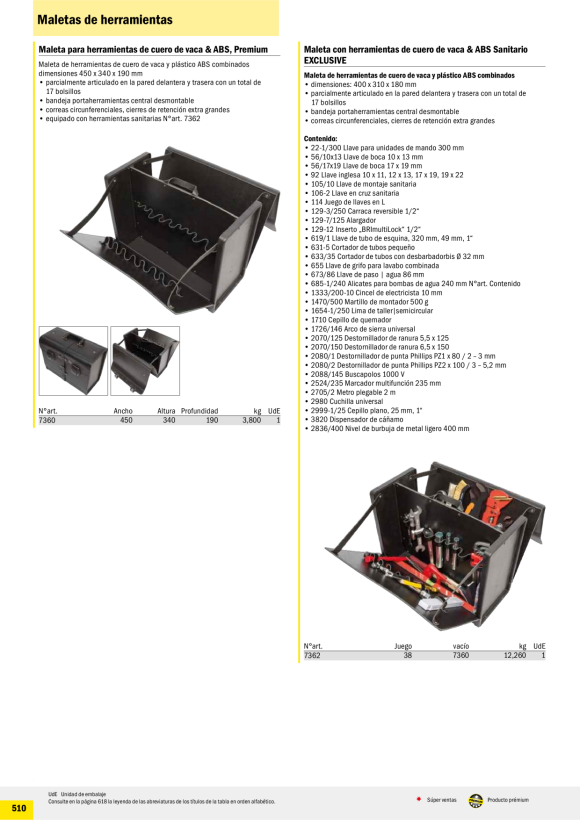 HAUPA  Rindleder & ABS Werkzeugkoffer, Premium 7360
